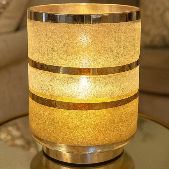 NWT Large Mercury Glass Hurricane Vase Candle Holder - Picture 1 of 6